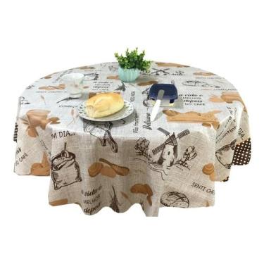 Imagem de Genérico, Toalha De Mesa Térmica Impermeável Pão Nosso 1,38 Diâmetro Nome do desenho:Pão Nosso;Cor:Bege