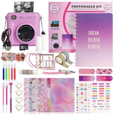 Imagem de FINcredible Kit fotomaker – Câmera de impressão instantânea para crianças e kit de diário DIY para meninas – 150 peças de diário e câmera para meninas – 16, 7, 8, 9, 10, 11, 12, 13, 14 anos (ilás)