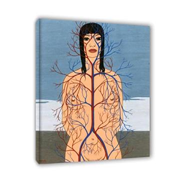 Imagem de JZSDGB Félix Labisse Impressões em tela e pintura famosa de pôster arte de parede abstrata "O coração da matéria" reproduções em tela - quadros emoldurados em madeira e prontos para pendurar para