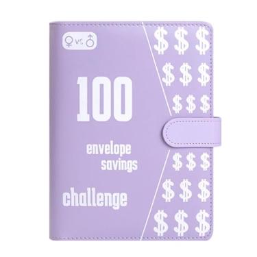Imagem de Fichário com 100 envelopes para economizar desafios | Diversão 6 Caixa econômica fichário com envelope dinheiro orçamentário fichário de dinheiro planejador de enchimento de dinheiro para viagens,
