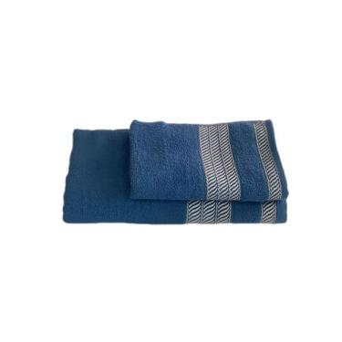 Imagem de Kit Toalha de Banho Gigante e Rosto 2 Pçs Siena Atlântica, Azul Essenc