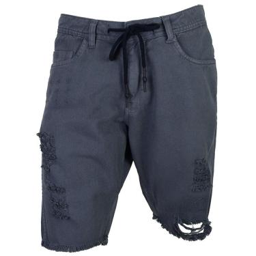 Imagem de Bermuda Sarja Masculina Nicoboco Distroyed Cinza - 44390-Masculino
