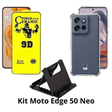 Imagem de Capa Case TPU + Película Fosca + Suporte de Mesa para Moto Edge 50 Neo