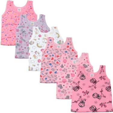 Imagem de Kit 6 Camisetas Regata Infantil Criança 100% Algodão Little Baby 303, 