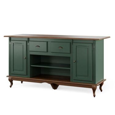 Imagem de Bancada de Cozinha Ilha de Madeira Alta Hannover com 2 Portas e 2 Gave