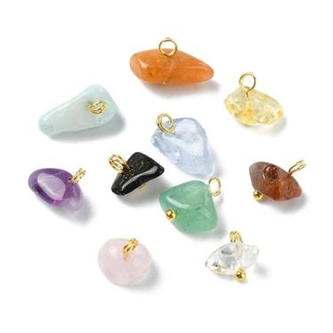 Imagem de UR URLIFEHALL 100 berloques aleatórios de pedras naturais com lascas multicoloridas e irregulares para pulseira faça você mesmo, fabricação de joias, pedra, sem pedras preciosas, Pedra, Sem Pedra