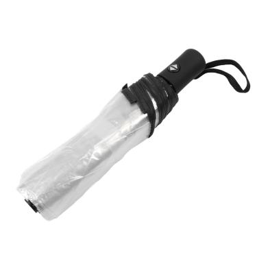 Imagem de Guarda-chuva dobrável automático transparente Grcfumo, guarda-chuvas de viagem dobráveis ​​com borda preta de 8 costelas, guarda-chuva elegante de abertura automática e fechamento