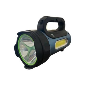 Imagem de Lanterna Holofote De Mão Led Luminaria Energia Solar Camping, usos domesticos e pescaria (Azul)