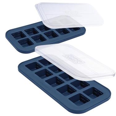 Imagem de Souper Cubes 2 colheres de sopa. Moldes de silicone para congelador - perfeitos para armazenar alho, ervas, gengibre, pesto, pasta de tomate, suco de limão, purês e muito mais - Bandeja de silicone