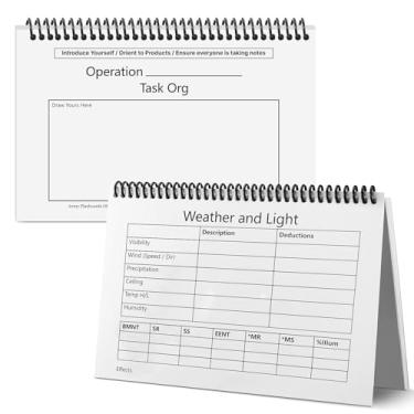 Imagem de Fumete Cartões OPORD Laminados Concha Laminada Exército 21 x 13 cm À Prova D'água Modelo de Ordem de Operações Militares Espiral Livro de Batalha Breve Carcaça para Oficial Básico do Exército Curso