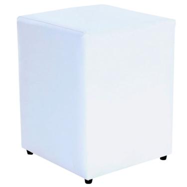 Imagem de Puff Quadrado 35x35x45cm Decorativo Courvin Branco bf Colchões