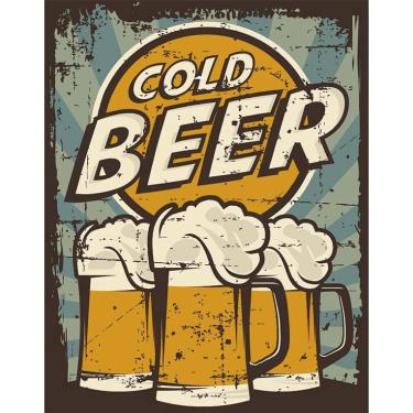 Imagem de Placa Decorativa - Cold Beer Cerveja Modelo 3 Pints 27X35