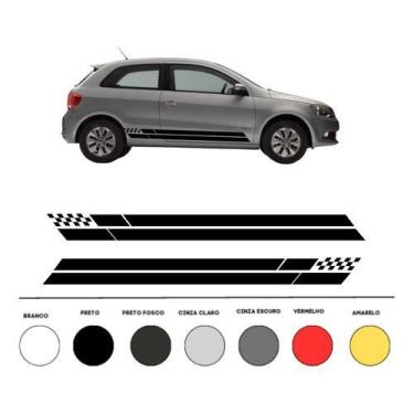 Imagem de Kit 2 Adesivo Faixa Lateral Gol Volkswagen Compatível  Carro - onl