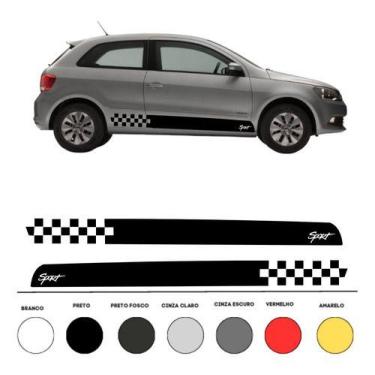 Imagem de Kit 2 Adesivo Carro Faixa Lateral Gol Volkswagen Compatível - onl