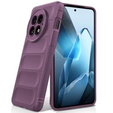 Imagem de BonYonka Capa de silicone para OnePlus 13, forro de microfibra antiarranhões, capa à prova de choque com proteção para câmera, roxa