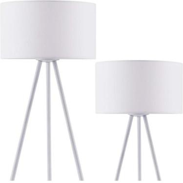 Imagem de Abajur Luminária Mesa 48 e 75cm Tripé Altura Regulável Metal KJTD-726-