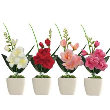 Imagem de Arranjo De Flores Orquídeas Artificiais Kit 4 Decoração(Kit 2)