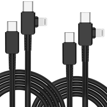 Imagem de Cabo USB C 2 em 1 para Lightning/USB C, [2 peças/6 pés] Cabo de carregamento rápido USB C de 60 W com porta Lightning tipo C/Apple Cabo carregador para iPhone 16 15 Pro Max Plus 14 13 12 11/iPad