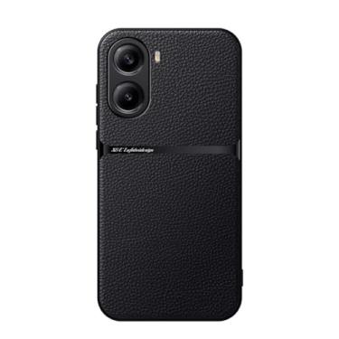 Imagem de Kepuch Capa para Redmi Turbo 4/Xiaomi Poco X7 Pro - Litchi Grano Case Placa de Metal Embutida - Preto