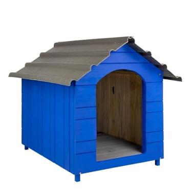 Imagem de Casa Casinha De Cachorro Reforçada Com Telhado Ecológico Extra Gigante N8 (Azul)