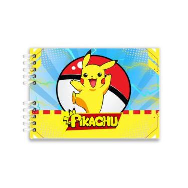 Imagem de Livro Bloco Colorir Pikachu Pokemon Holográfica capa dura 50 Desenhos 