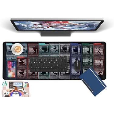 Imagem de Tapete de mesa Excel, mouse pads grandes, teclas de atalho Excel, tapete de mesa de escritório antiderrapante GG para teclado e mouse 80 x 30 cm