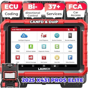 Imagem de LAUNCH X431 PROS Elite, ferramenta de digitalização bidirecional com codificação ECU, função guiada VAG, carros FCA SGW, CANFD e DoIP, 37+ reset, verificação de todos os sistemas, testes ativos