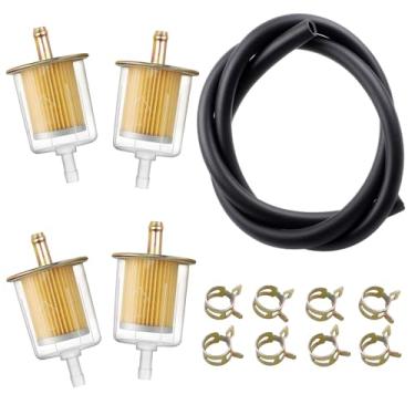 Imagem de Riyiter 5 peças Filtros de combustível 3/8" industrial universal tratores carros caminhões motocicletas RV motor alimentado a gás Linha de combustível Inline