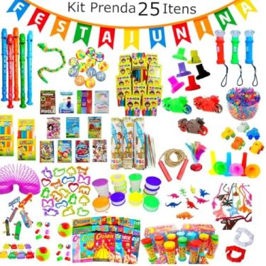 Imagem de Kit 25 Brinquedo Infantil p/Kit Festa lembrancinha Prenda dia das Crianças