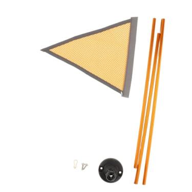 Imagem de Colaxi Acessório de kit de visibilidade de caiaques de instalação fácil de instalação com bandeira estável de 4 pés para barcos de iate Dinghies canoas, Bandeira Laranja