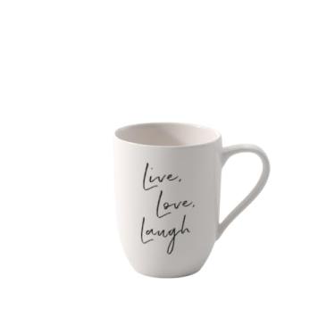 Imagem de Villeroy & Boch - Declaração, caneca, Live Love Laugh", 280 ml, porcelana premium, branca