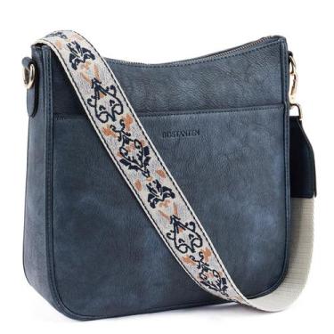 Imagem de Bolsas tiracolo BOSTANTEN Trendy Vegan Leather Hobo azul marinho