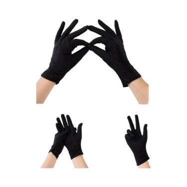 Imagem de Luvas De Motocicleta Forradas De Seda Elástica Preta Masculina Elegant