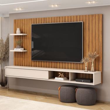 Imagem de Painel para TV até 60 Polegadas 1 Porta Friz Freijó Off White DJ Móveis