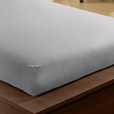 Imagem de Lençol com elástico Essencial Neo Solteiro percal 180 fios 100% algodão – Cinza - Camesa