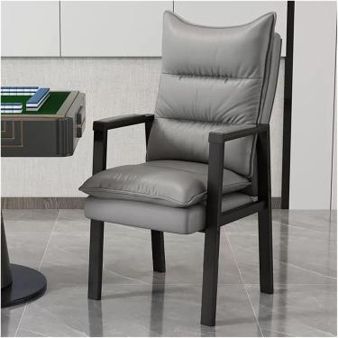 Imagem de Poltrona De Couro De Meados Do Século Poltrona Moderna Sofá Único Poltrona Para Sala De Estar, Cadeira De Leitura Confortável Com Encosto Alto Cadeiras De Lazer Com Estrutura De Meta, Grey