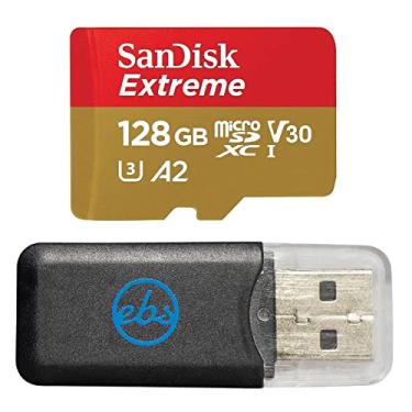 Imagem de Cartão de memória SanDisk MicroSDXC 128GB Extreme compatível com câmera de ação Insta360 X3, X4 e X5 (SDSQXAA-128G-GN6MN) V30 A2 com (1) leitor de cartão Everything But Stromboli MicroSD e SD