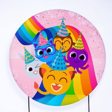 Imagem de Painel Decorativo para Festa 1,80x1,80 metros Vesti Fácil com Elástico Bolo Fofo - Fera Print