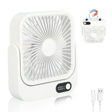 Imagem de HOWMAX Ventiladores aprovados para navio de cruzeiro, base magnética, ventilador de viagem portátil aprovado para cabine de navio, branco (1, branco)