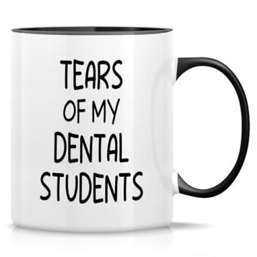 Imagem de Retreez Caneca engraçada para instrutor de odontologia - Caneca Tears of My Dental Students - Caneca de café ou chá de cerâmica de 325 ml - Presentes de aniversário, agradecimento - Caneca branca com