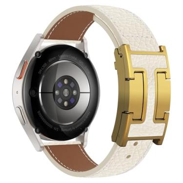 Imagem de CHANCHY Pulseira feminina de couro magnética compatível com Samsung Galaxy Watch 7 6 5 4 FE de 40 mm e 44 mm/Galaxy Watch 6/4 Classic de 47 mm, 43 mm, 46 mm, 42 mm/5 pro de 45 mm