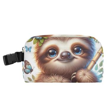 Imagem de TSENQUE Lancheira floral fofa animal preguiça para mulheres reutilizável meninas lancheira infantil lancheira personalizada para trabalho rosa bolsa térmica térmica transportadora de alimentos para