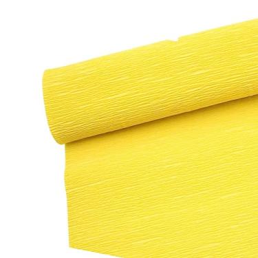 Imagem de ODETOJOY Rolo De Papel Crepom Premium 70G Para Fazer Flores, Branco, Verde, Rosa, 25 Cm Largura, 2,4 M Comprimento (Amarelo)