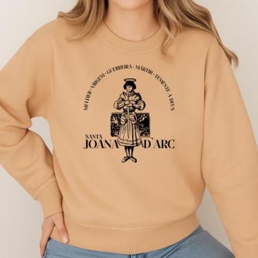 Imagem de Moletom Gola Careca Estampa Santa Joana D'arc 018 Modinha Cristã Catól
