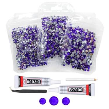 Imagem de qiipii Strass De Resina Cristal Roxo Violeta Com Cola B7000 Para Joias Artesanato Deslumbrante 3 Mm 4 5 Pedras Fundo Plano Diamantes Cristais Gemas Unhas Rosto Olhos Maquiagem Copos Garrafas Sapatos