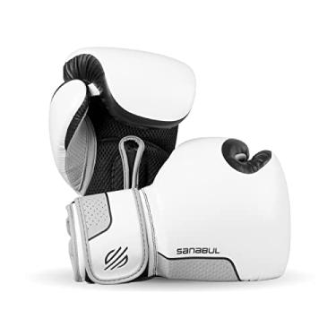 Imagem de Sanabul Luvas De Boxe Hyperstrike Para Mulheres, Kickboxing, Mma E Muay Thai, Treinamento Sparring, Saco Pancadas, Preto/Branco, 8 Oz