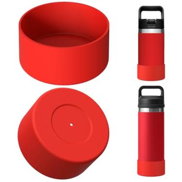Imagem de Linkidea Bota para garrafa de água compatível com YETI Rambler Jr. Kids 340 g, Rambler 340 g/510 g, Yonder 567 g/740 g, protetor de silicone antiderrapante para garrafa (vermelho/2 unidades)