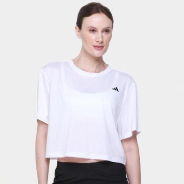 Imagem de Camiseta Adidas Essentials Feminina, Branco, M