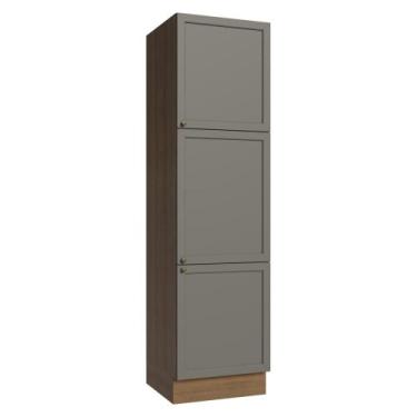 Imagem de Paneleiro 60 cm 3 Portas Vik Madesa, Rustic/Cinza
