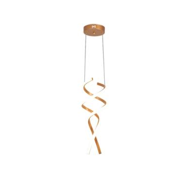 Imagem de Pendente LED Taschibra Seul, 30W, 3000K, 1800 Lúmens, Dourado, Design Espiral